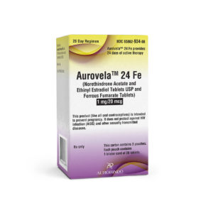 Aurovela™ 24 Fe (Norethindrone & Ethinyl Estradiol & Ferrous Fumarate Tabs) 1 mg/20 mcg & 75 mg, 3 x 28