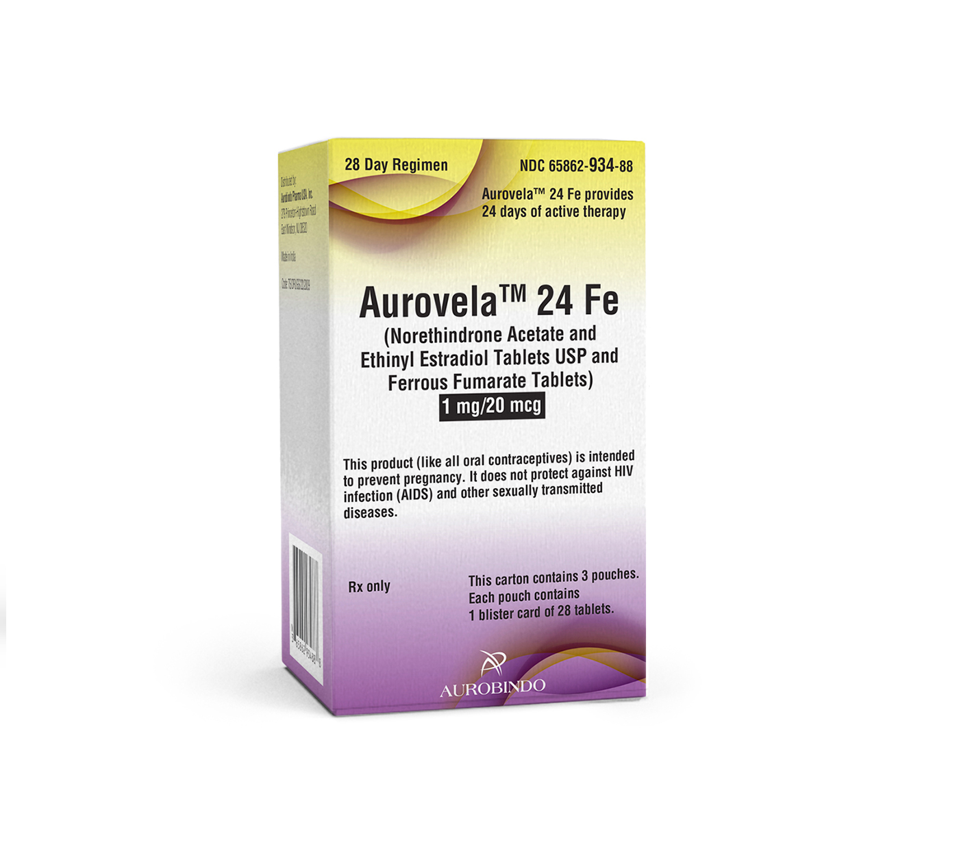 Aurovela™ 24 Fe (Norethindrone & Ethinyl Estradiol & Ferrous Fumarate Tabs) 1 mg/20 mcg & 75 mg