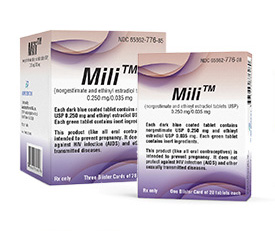 Mili™ (Norgestimate & Ethinyl Estradiol Tabs) 0.250 mg / 0.035 mg, 3 x 28