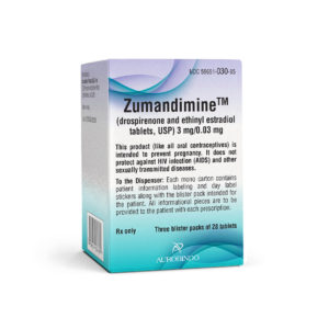 Zumandimine™  (Drospirenone and Ethinyl Estradiol Tablets USP) 3 mg/0.03 mg, 3 x 28