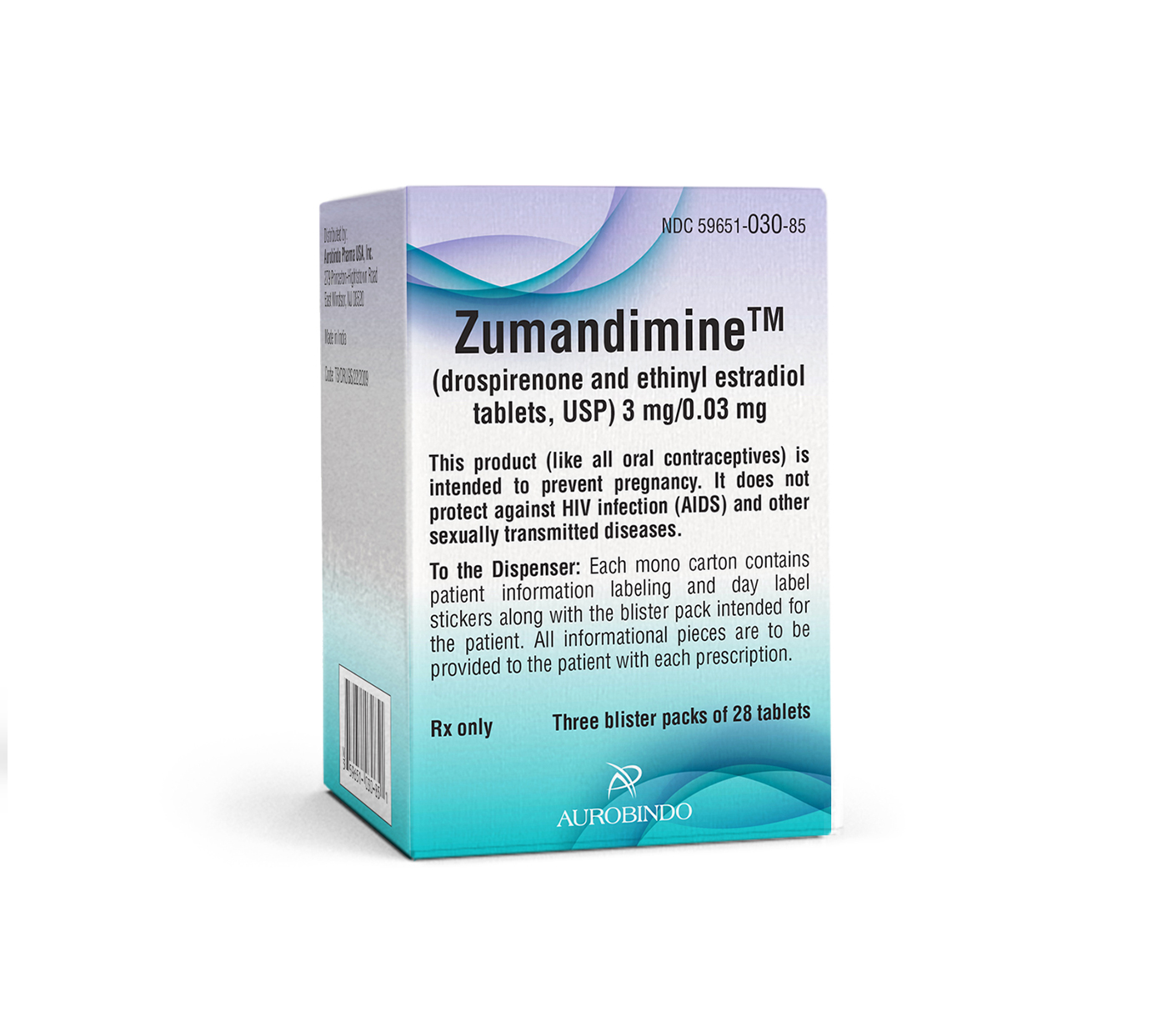 Zumandimine™  (Drospirenone and Ethinyl Estradiol Tablets USP) 3 mg/0.03 mg
